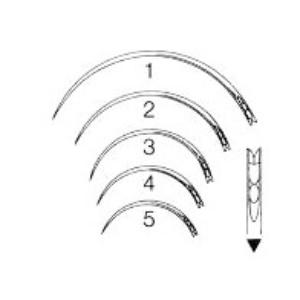 EYE NEEDLES, plane needles, Fig. 3 Ob with lancet end, cut only on the sides, inoxidable, Dozen