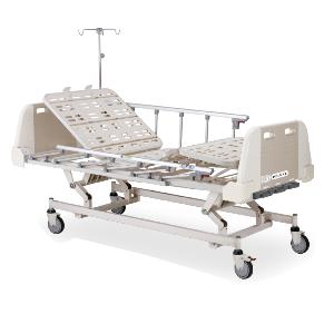 Tempat Tidur Pasien Manual DELUXE 3 Engkol dengan Pengaman Samping YB-203D