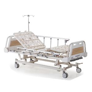 Tempat Tidur Pasien Manual DELUXE 3 Engkol dengan Pengaman Samping & Central Lock YB-204D
