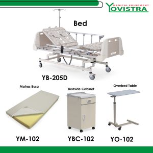 Tempat Tidur Pasien Elektrik DELUXE 3 Motor dengan Pengaman Samping YB-205D, YM-102, YBC-102, YO-102 (SET)