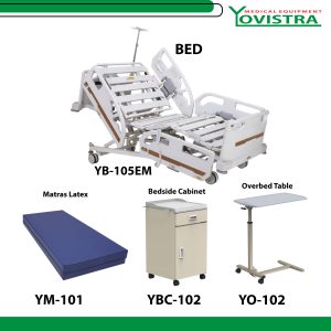 Tempat Tidur Pasien Elektrik EMERALD 4 Motor dengan Pengaman Samping YB-105EM, YM-101, YBC-102, YO-102 (SET)